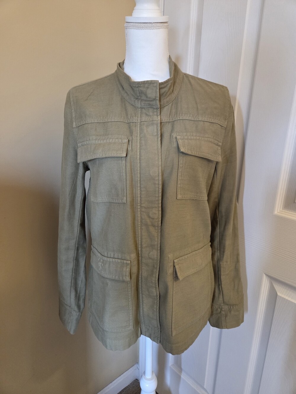 J. Crew Cotton Olive Green Military Jacket